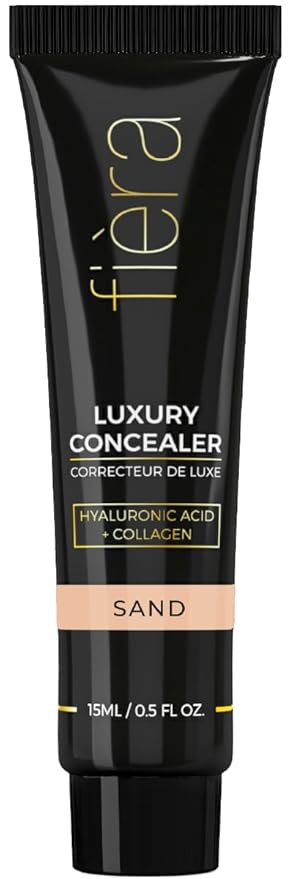 Fièra Luxury Concealer with Anti-Aging - All Day Coverage for Dark Circles, Fine Lines, Wrinkles & Spots - Sand/Sable, 0.5 Ounce-BrightBean Baby