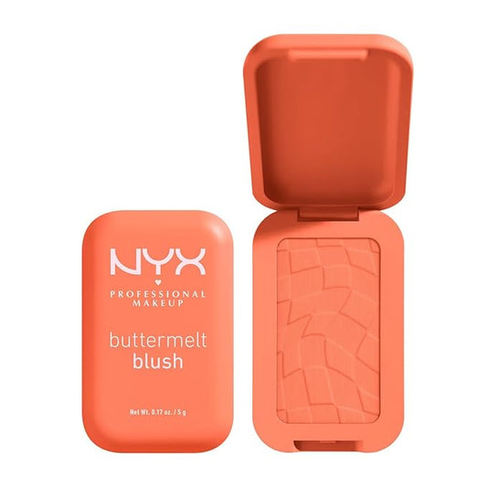 NYX PROFESSIONAL MAKEUP Buttermelt Powder Blush, Fade and Transfer-Resistant Blush, Up to 12HR Make Up Wear, Vegan Formula - Sooner The Butta-BrightBean Baby