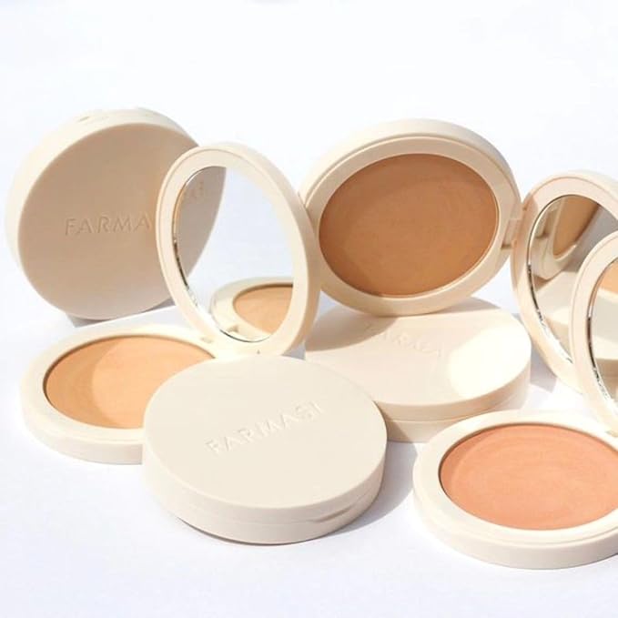 FARMASI Makeup BB All in One Powder, Lightweight, Long-Lasting Medium-Full Coverage with Flawless Finishing, will Look More Natural and Smooth Than Ever, 0.5 oz, Cool Light-BrightBean Baby