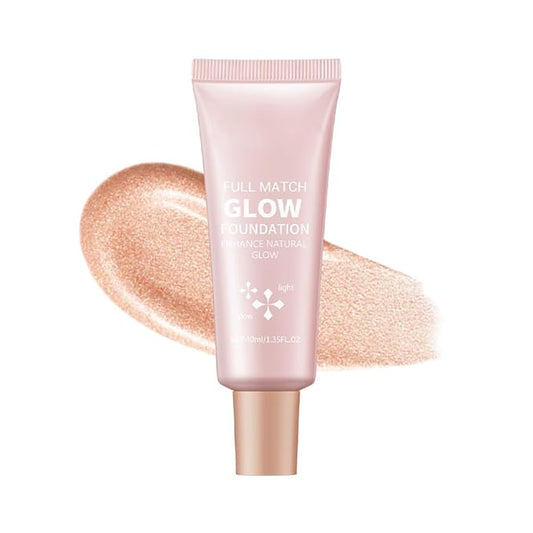 Full Match Glow Foundation, Enhance Foundation Natural Glow, Professional Coverage for a Flawless Look (Light, Large)-BrightBean Baby