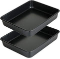 11 Inch Baking Sheets Pan Nonstick Set of 2, Walooza 2-inch Deep Baking Trays, 11X9 Inch Cookie Sheet Replacement Toaster Oven Tray, Non Toxic & Heavy Duty & Easy Clean