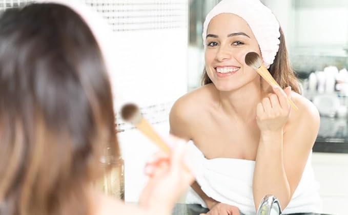 8pcs Gold Makeup Brush Set for All Skill Levels Easy Clean Soft Lint Free Brushes Travel Friendly Kit Foundation Powder Eyeshadow Blush Contour-BrightBean Baby