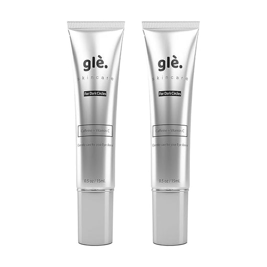 Gle Vitamin C Eye Serum for Dark Circles, Eye Wrinkles, Redness and Puffy Eyes | Anti-Aging Treatment with Caffeine, Vitamin C Hyaluronic Acid | Hydrating & Brightening Scent-Free | (Pack of 2)-BrightBean Baby