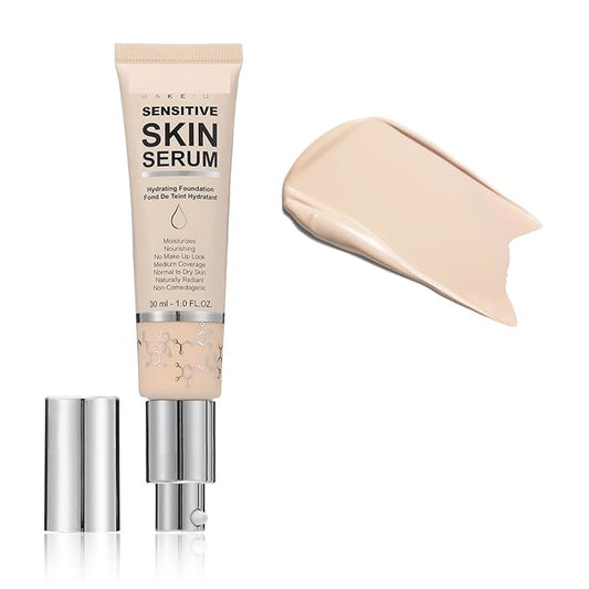 MAEPEOR Hydrating Foundation 6 Colors Full Coverage Liquid Foundation Naturally Mattle Oil-Control Foundation for All Skin Tone (01 Porcelain)-BrightBean Baby