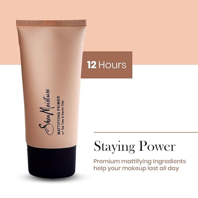 SheaMoisture Mattifying Primer - Matte Face Primer Hydrates and Balances Skin - Made with Organic Shea Butter, Tea Tree and Kaolin Clay (Good for oily, acne prone or sensitive skin) 1 Pack (1.7oz)-BrightBean Baby