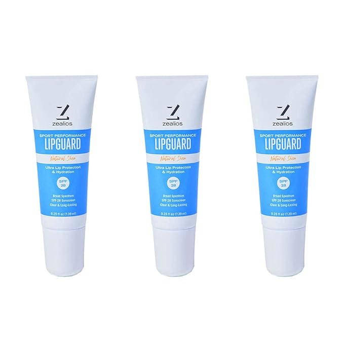 Zealios LipGuard - SPF 28 - UVA/UVB Sunscreen Protection & Repair Chapped Lips - Broad Spectrum Protection Lip Balm - Sensitive Skin Safe - Paraben Free Coconut Jojoba Oils Lip Applicator - Pack of 3-BrightBean Baby