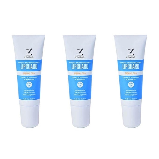 Zealios LipGuard - SPF 28 - UVA/UVB Sunscreen Protection & Repair Chapped Lips - Broad Spectrum Protection Lip Balm - Sensitive Skin Safe - Paraben Free Coconut Jojoba Oils Lip Applicator - Pack of 3-BrightBean Baby