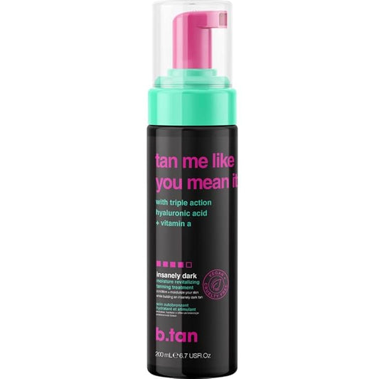 b.tan Dark Self Tanner Mousse | Tan Me Like You Mean It - Dark, 1 Hour Express Sunless Tanner Foam, Bronzing Glow, No Fake Tan Smell, Face & Body, Vegan, Cruelty & Paraben Free, 6.7 Fl Oz-BrightBean Baby
