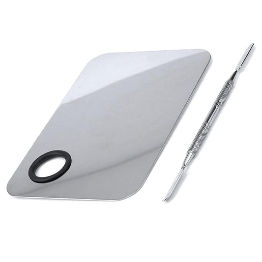 Stainless Steel Ring Beauty Palette, Square Palette, Silver,with Color Stick,1 PCS-BrightBean Baby