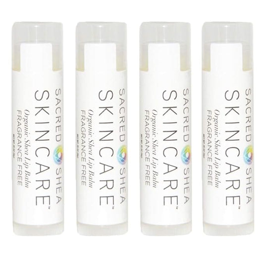 Organic Unscented Natural Moisturizing Lip Balm, Natural Lip Repair, Healing Organic Fragrance-Free Shea Butter 4 Pack-BrightBean Baby