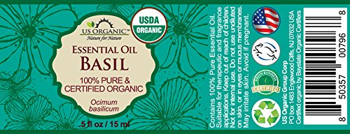 US Organic 100% Pure Basil Essential Oil - USDA Certified Organic, Steam Distilled, 15 ml-BrightBean Baby