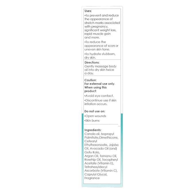 ReTone® Body Oil: Stretch Mark Prevention -Non-greasy finish - Infused with Gotu Kola - No mess dispenser - Tamanu oil + Argan Oil + Rosehip Oil + Jojoba Oil + Vitamin E C (dry skin, uneven skin tone)-BrightBean Baby