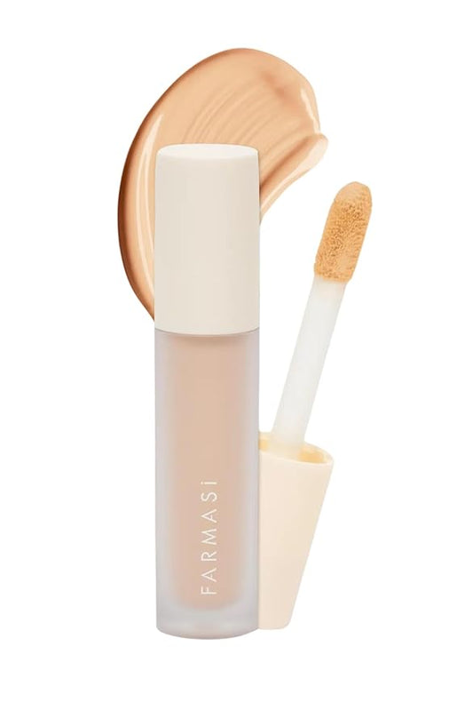 FARMASI Vfx Pro Liquid Concealer Makeup, All-in-one Full Coverage, Highly Pigmented Concealer for All Skin Type, Hide Shadows & Imperfections, Enhance Skin Fullness Foundation Concealer 0,24 Fl Oz C06-BrightBean Baby