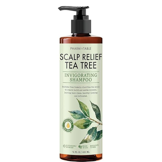 Tea Tree Shampoo For Men and Women, Deep Cleansing Sulfate-Free Formula - Relief for Dry Itchy Scalp - Infused with Tea Tree oil, Mint, Biotin and Vitamin E, 16.2oz-BrightBean Baby