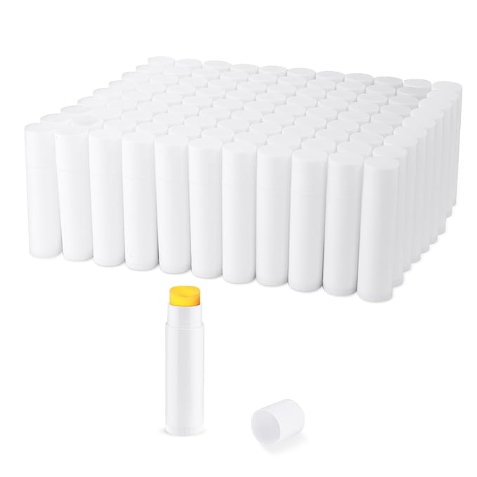 100 Pcs 5.5ml Bulk Empty Lip Balm Tubes Refillable Plastic Lip Gloss Container Travel Lipstick Tubes Chapstick Tubes Holder For DIY Homemade Lip Balm (white)-BrightBean Baby