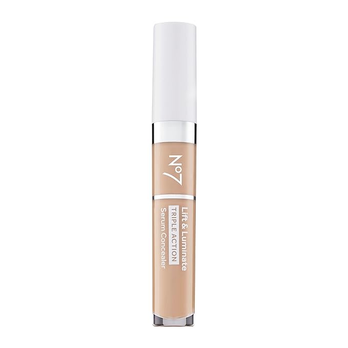 No7 Lift & Luminate Triple Action Serum Concealer - Light - Anti Aging Liquid Concealer Makeup for Blemishes & Dark Circles - Medium to Full Coverage Concealer for Face (8ml)-BrightBean Baby
