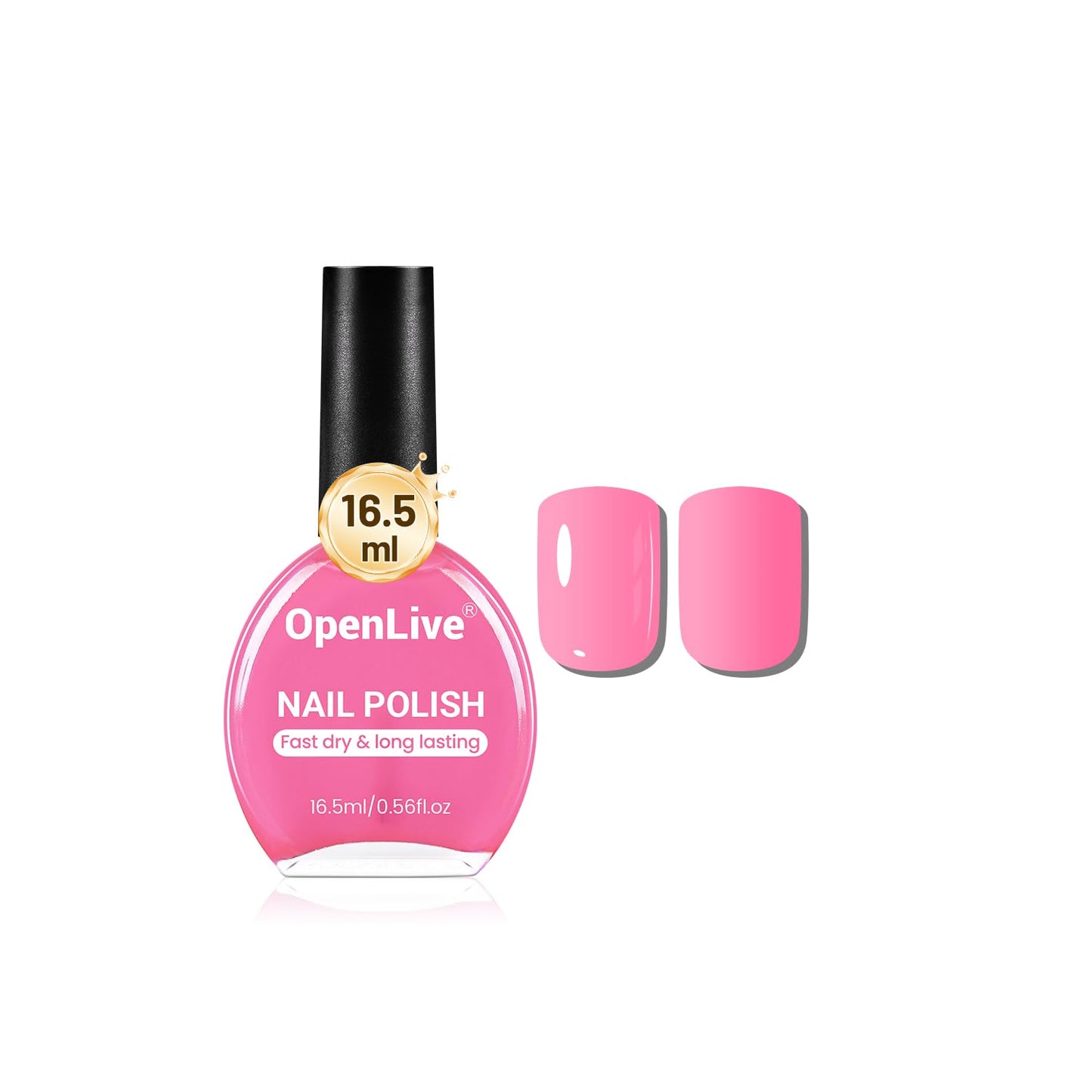 16.5ml Rose Pink Nail Polish Large Volume Quick Drying Nail Polish, Fast Drying and Long Lasting Color Nail Art DIY Home Manicure Gift for Women-BrightBean Baby