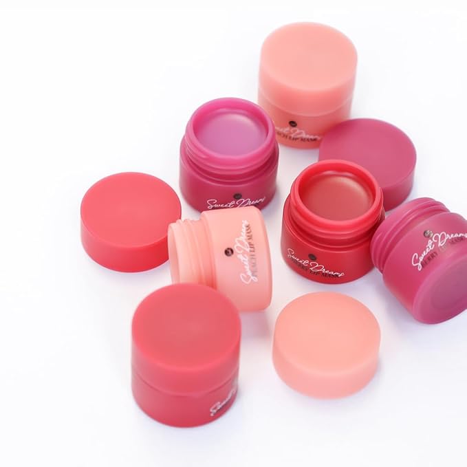 Sweet Dreams Mini Lip Mask 5g(3 Set)- Nourishing, Plumping and Hydrating Lip Balm | Vegan Lip Sleeping Mask | Korean beauty | Hyaluronic Acids + Vitamin C + Shea Butter + Antioxidants-CherryBerryPeach-BrightBean Baby