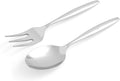 Portmeirion Sophie Conran Arbor Salad Servers - Set of 2, 10 Inch Stainless Steel Serving Utensils with Rounded Slender Handles for Dining, Kitchen & Salad Tableware - Dishwasher Safe