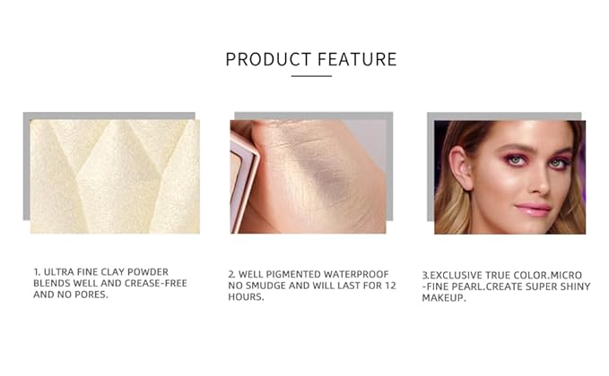 Face Highlighter Luminizers Highlighter powder Translucent Setting Powder High Definition Powder for All Skin Types and Skin Tones(N04)-BrightBean Baby