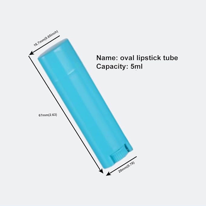 5ml 100Pcs Empty Oval Deodorant Lip balm Tubes Containers Twist-up Refillable Containers for Lipstick,Chapstick,Homemade Lip balm,DIY Deodorants(Sky Blue)-BrightBean Baby