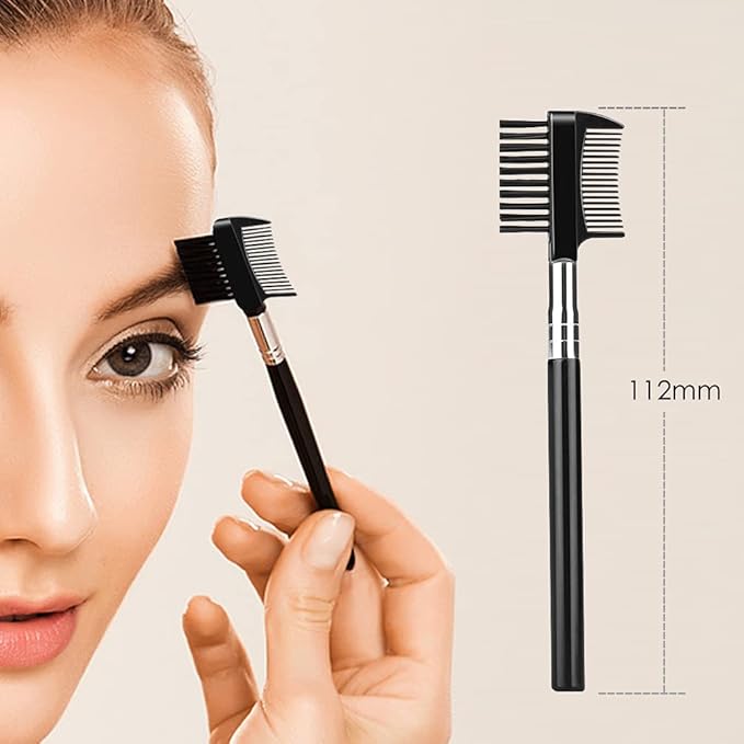 KINGMAS 9 in 1 Eyebrow Kit, Face Razors, Facial Trimmer Shaver, Eyelash Comb, Angled Brush, Grooming Scissors, Tweezers for Women