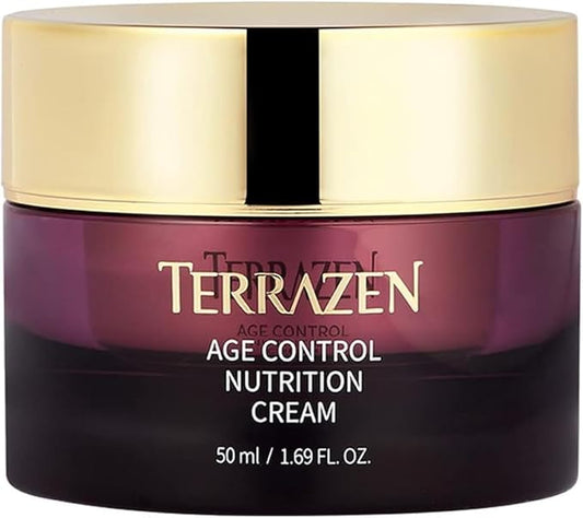 Terrzen Korean Face Cream Age Control Nutrition, 1.69 fl.oz. (50ml), Reduce Wrinkle, Hyaluronic Acid + Plant Stem Cell + Real Protein + Plant Squalane-BrightBean Baby