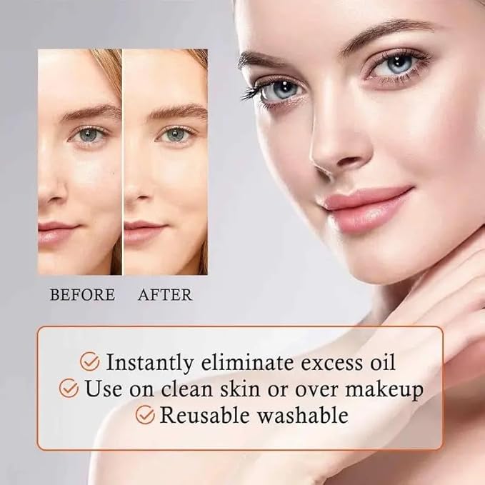 Oil-Absorbing Volcanic Face Roller set with blotting paper and 2PC Replaceable Volcanic Balls,Reusable Portable Oily Skin Control Roller, Instant Results Remove Excess Shine Rolling (White Set)-BrightBean Baby