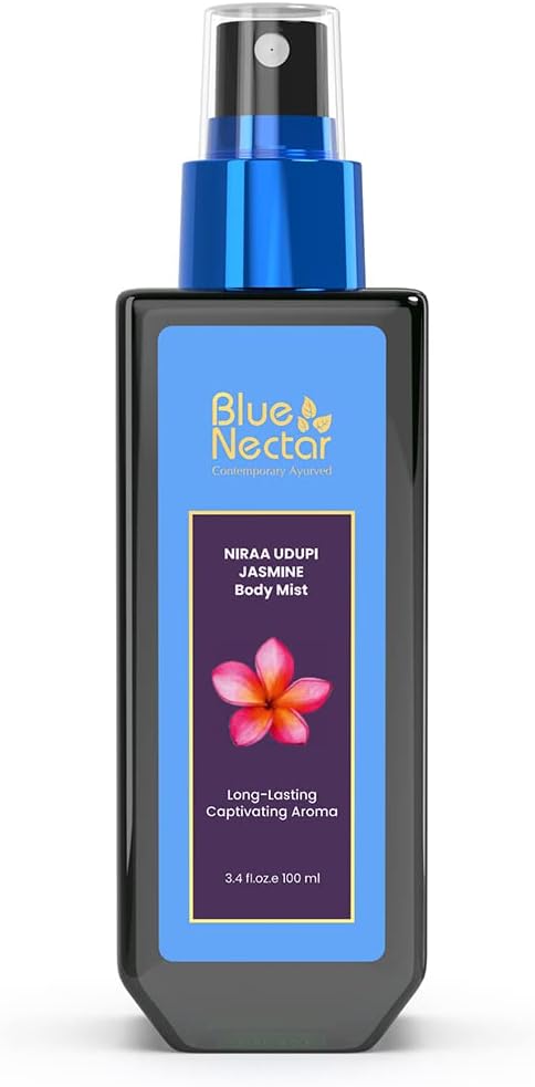 Blue Nectar Niraa Udupi Jasmine Body Mist for Long-Lasting Freshness and Relaxation (3.38 fl oz)-BrightBean Baby