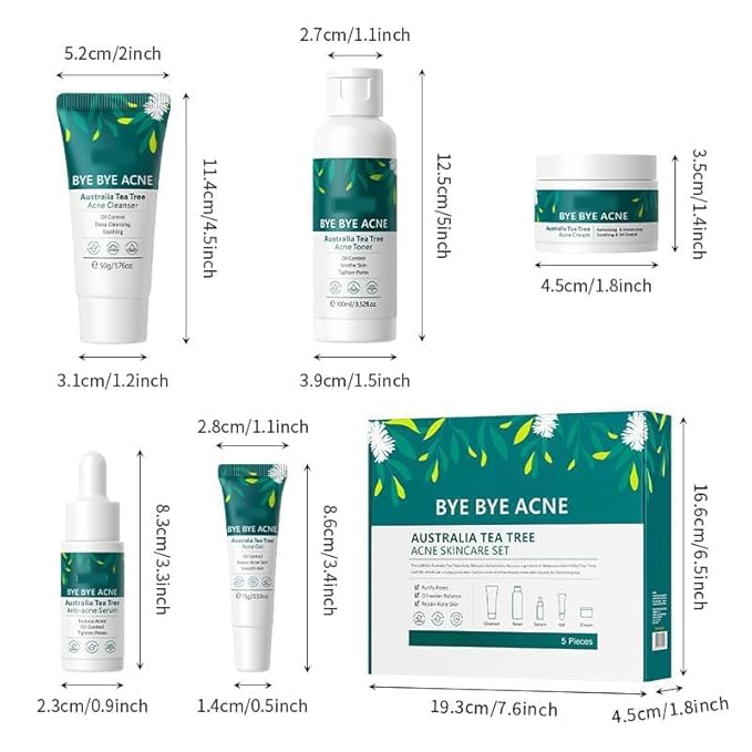 Vitamin C 5-Piece Skincare Set with Cleanser, Toner, Serum, Eye Cream and Face Cream for Skin Brightening skin care set skincare gift set skin care set for Unisex Adult (skincare kit)-BrightBean Baby