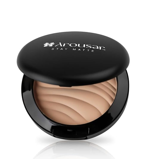 Pressed Face Powder, Flawless and Oil Control Pressed Setting Powder, Long Lasting Matte Finish 2# BEIGE 02-BrightBean Baby