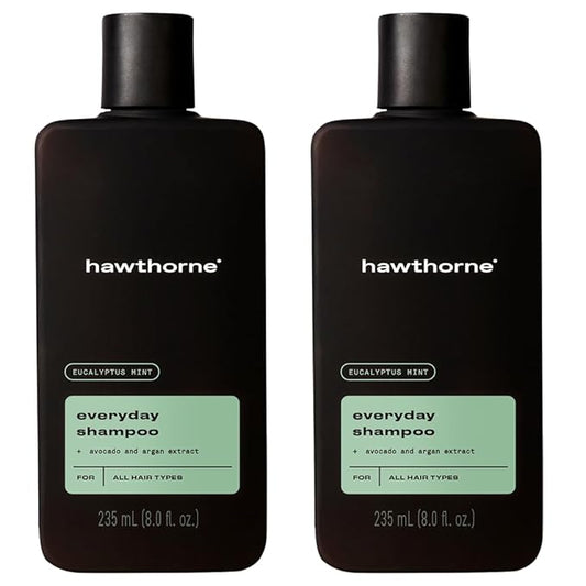 Hawthorne Men's Everyday Shampoo. For Stronger, Healthier Hair with Pure Avocado Oil and Coconut Oil. Mint and Eucalyptus Scent. Natural, Sulfate Free, Paraben Free. 8 fl. oz. 2-Pack.-BrightBean Baby