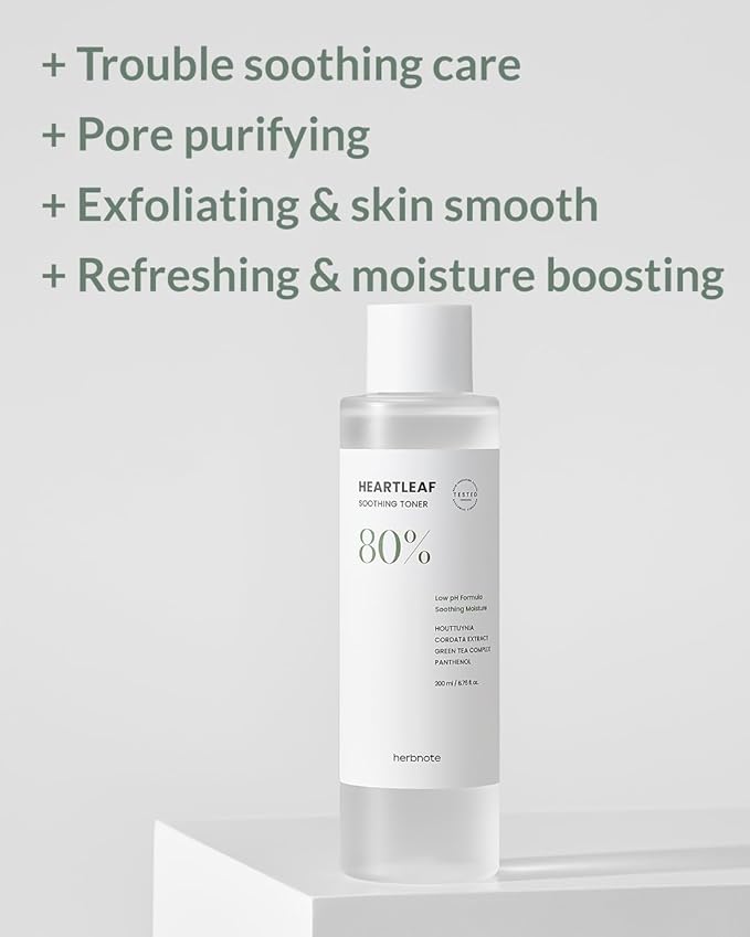 Heartleaf Soothing Moisture Toner - Low pH, 80% Heartleaf Extract, Enriched with Houttuynia Cordata & Green Tea, Clinically Tested, No Irritation - Ideal for Sensitive Skin, 6.76 f l. oz-BrightBean Baby