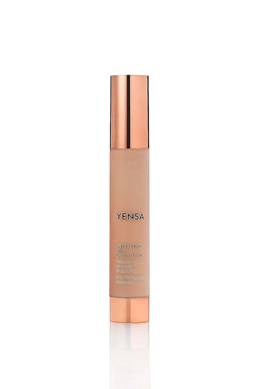 YENSA Super Silk Foundation - Full Coverage, Age-defying complex of Vitamin C, E, Ferulic, and Bakuchiol Oil (Tan 3) 1.0 fl oz-BrightBean Baby