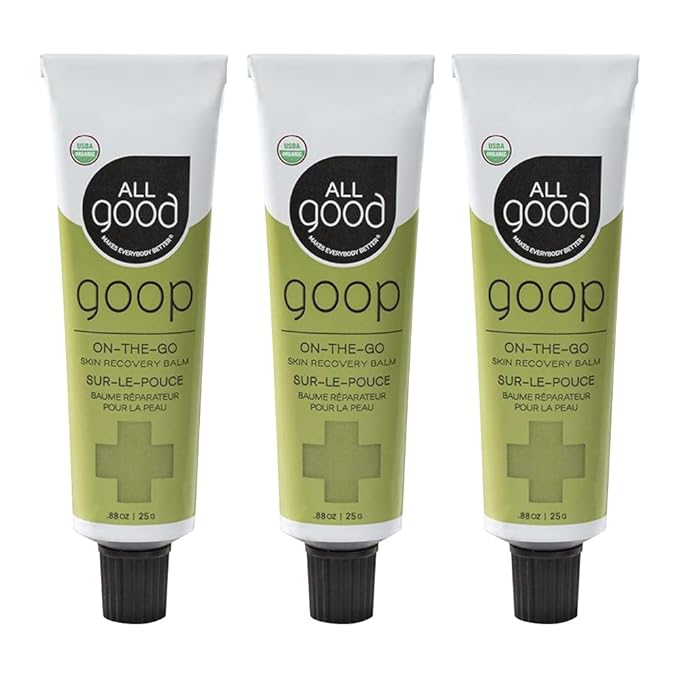 All Good Goop on the Go - Chafing Cream, Dry Skin Salve, Cracking Lip Moisturizer - Soothes, Hydrates & Calms - Travel Size Recovery Balm 1oz (3-pack)-BrightBean Baby