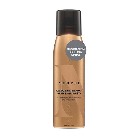Morphe Jumbo Continuous Prep & Set Face Mist - Hydrating Setting Spray for Makeup & Skin Prep - Enriched with Ceramides and Antioxidants for a Radiant Finish (6.5 oz)-BrightBean Baby
