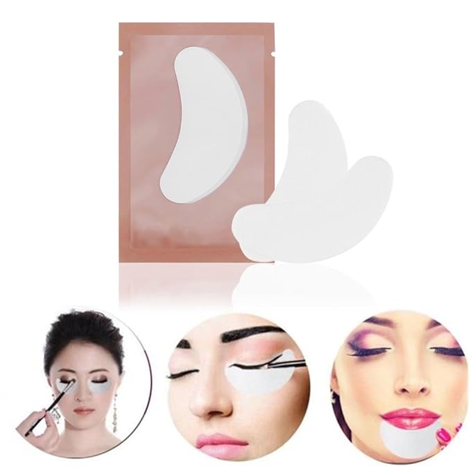 Adecco LLC 50 Pairs Eye Gel Pads, Eyelash Extension Under Eye Pads, Lint Free Lash Extension Under Eye Gel Patches for DIY False Eyelash Extension Makeup Supplies, Eye Mask Beauty Tool-BrightBean Baby
