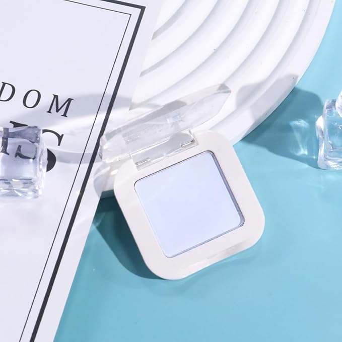 evpct Light Blue Matte Single Eyeshadow Palette, Pastel Sky Blue Natural Cream Powder Matte Eye Shadow Palette Makeup for Older Women, Highly Pigmented Mini Monochrome Eyeshadow Sombra Para Ojos-BrightBean Baby