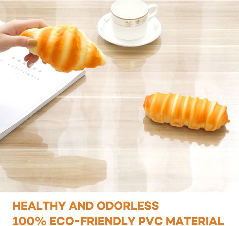 Wadrac Custom Clear PVC Table Top Protector Transparent Plastic Table Pad Cover Circle Waterproof Foldable Wooden Furntiure Coffee Protective Circular Table Pad Mat Dia. 52 Inch Round 1.5mm Thick