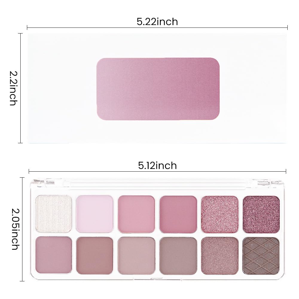 AMY'S DIARY 12Color Light Pink Purple Eyeshadow Palette, Long-Lasting, and Highly Pigmented. Elevate Your Eye Makeup– Unleash Your Unique Style (10#)-BrightBean Baby