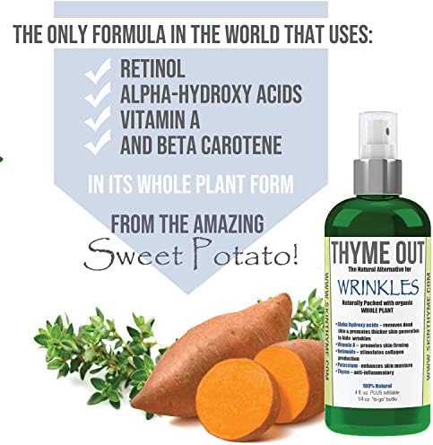 All Natural Anti-Wrinkle Face Mist Spray with Thyme, Bakuchiol, AHA, Beta Carotene and Potassium - Fights Wrinkles, Fine Lines, Inflammation, and Dryness While Boosting Collagen (4 oz)-BrightBean Baby