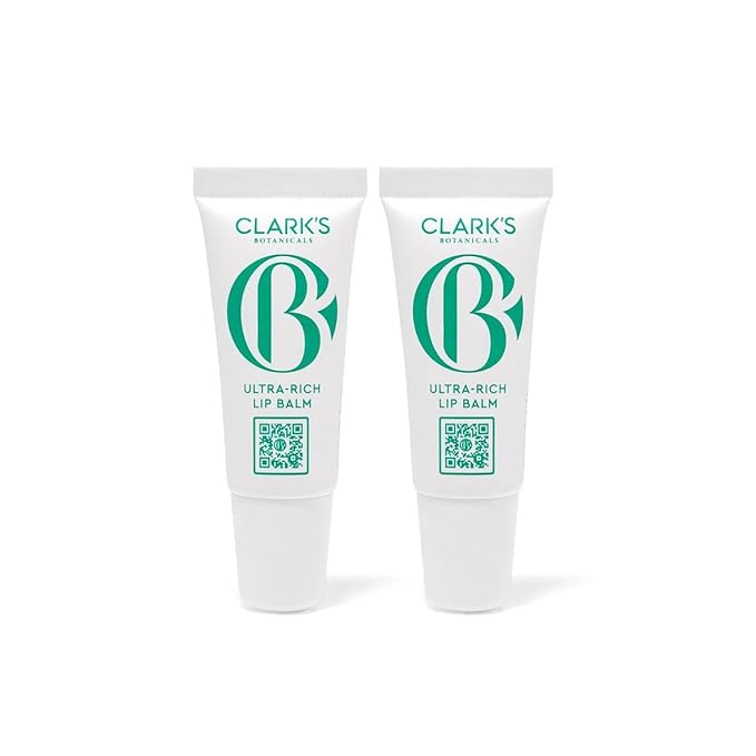 Clark's Botanicals Mini Ultra Rich Lip Balm: Travel Size Plumping Moisturizer with Collagen and Shea, Mango & Avocado Butter + Vitamin E, Stimulating Organic Lip Treatment | 0.13 fl oz (Pack of 2)-BrightBean Baby