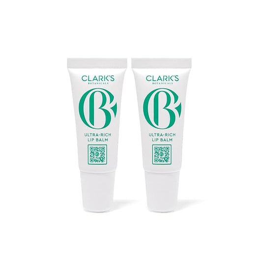 Clark's Botanicals Mini Ultra Rich Lip Balm: Travel Size Plumping Moisturizer with Collagen and Shea, Mango & Avocado Butter + Vitamin E, Stimulating Organic Lip Treatment | 0.13 fl oz (Pack of 2)-BrightBean Baby