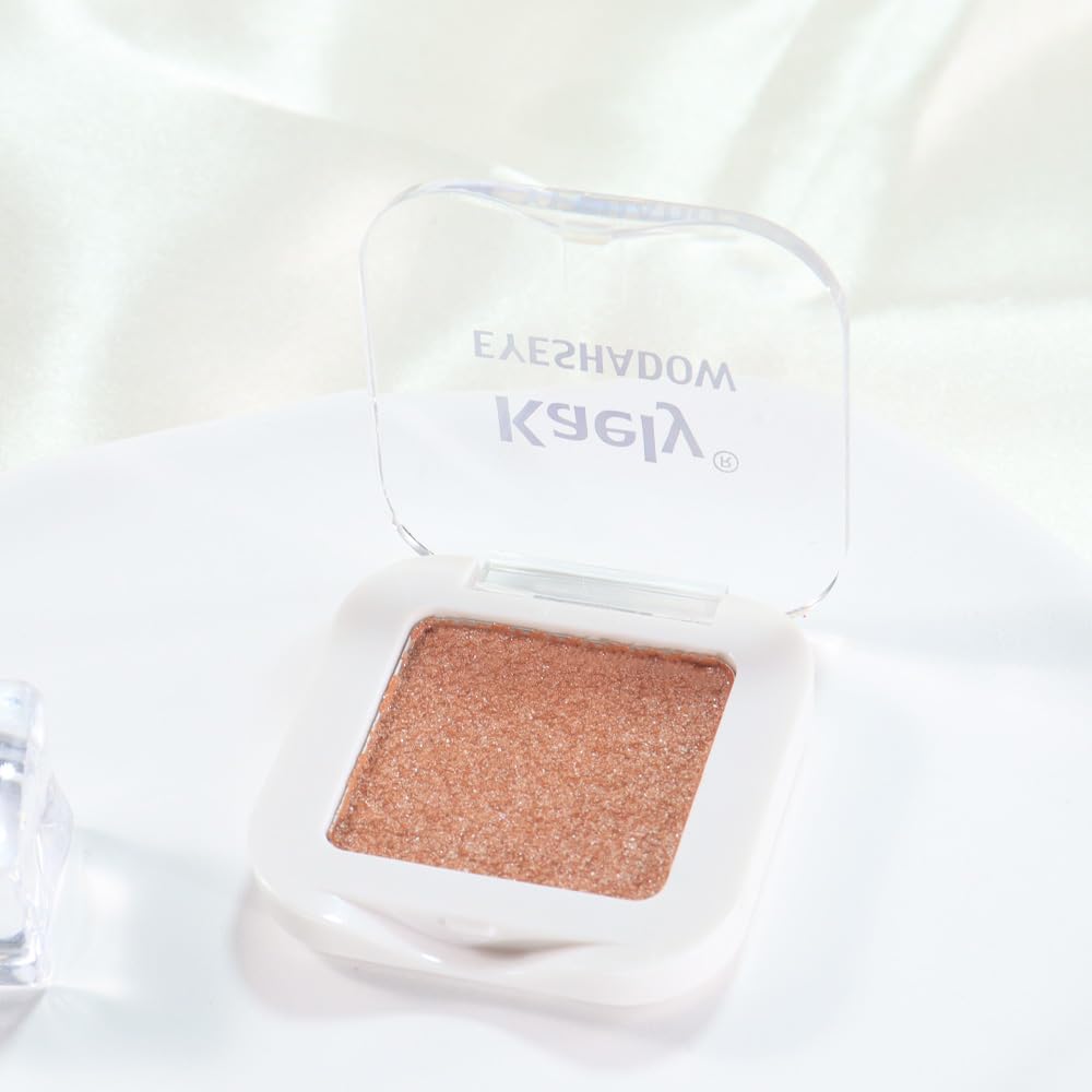 Glittler Single Eye Shadow Palette Makeup, Champagne Gold Sparkle Shimmer Monochrome Eyeshadow For Old Women, Pigmented Waterproof Sombras Para Ojos, Vegan, Talc, Paraben & Cruelty Free, 01-BrightBean Baby