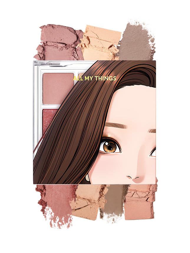 AMTS True Beauty Dear Rose Eyeshadow Palette, Matte Shimmer Glitter Highly Pigmented, Long Lasting, Cheek blush, K Beauty, Korean makeup-BrightBean Baby