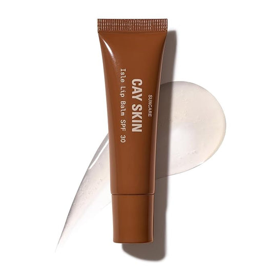 Cay Skin Isle Lip Balm SPF 30 – High Shine, Hydrating + Sheer Lip Gloss in Vanilla Brown Sugar Flavor – Formulated with Natural Ingredients for All Skin Tones – Clear-BrightBean Baby