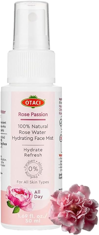 OTACI Rose Passion Face Mist Spray – 100% Natural Rose Water Hydrating Mist for Glowing, Refreshed Skin – Travel Size 50ml – Vegan, Alcohol-Free, for All Skin Types-BrightBean Baby