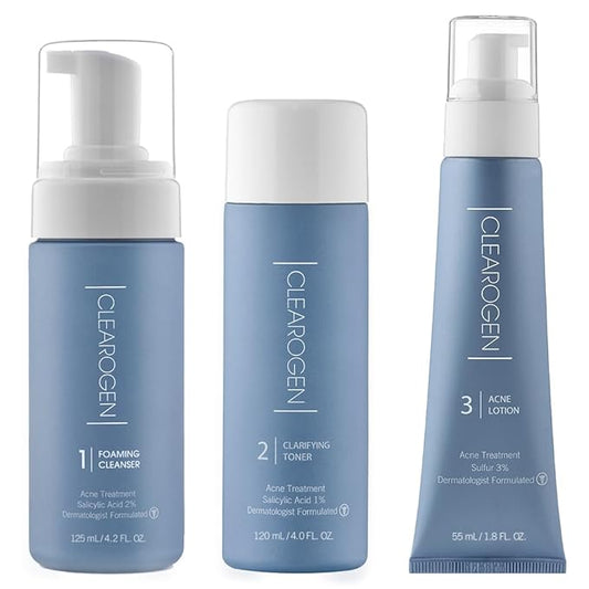 Acne Treatment Kit, Acne Kit, Skin Care Acne, Acne Skin Care Set, Natural Anti-DHT Deluxe Set Sensitive Skin 3-Piece Set, 2-Month Supply-BrightBean Baby