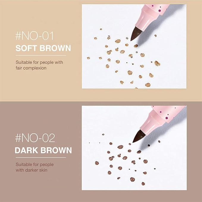 Freckle Pen Faux Freckle Pen Colour Pop Freckle Pen Supernaturally Realistic Freckles Makeup Brush Fantastic Freckles Pen Long-lasting Waterproof Soft-point Absorbent Pen For a Natural and Easy Makeup Look (Double)-BrightBean Baby