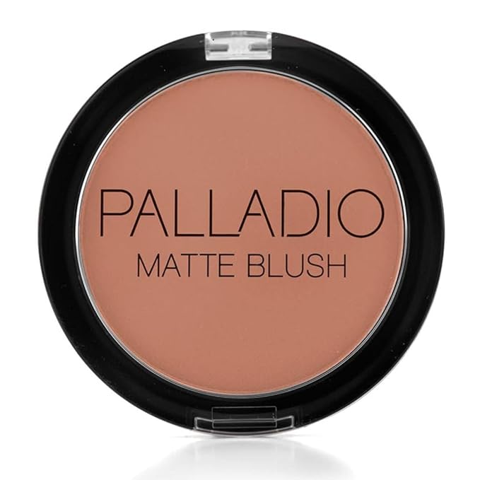 Palladio Matte Blush, Brushes onto Cheeks Smoothly, Soft Matte Look and Even Finish, Flawless Velvety Coverage, Effortless Blending Makeup, Flatters the Face, Convenient Compact, Chic-BrightBean Baby